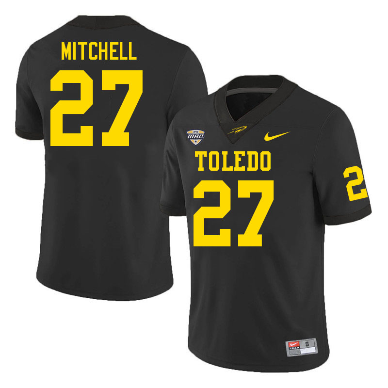 Toledo Rockets #27 Quinyon Mitchell College Football Jerseys Stitched Sale-Black